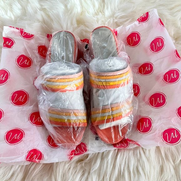 NWOB MATISSE Bonita Fire Orange Suede Leather Mules Made in Brazil Size 6.5M - Picture 11 of 11